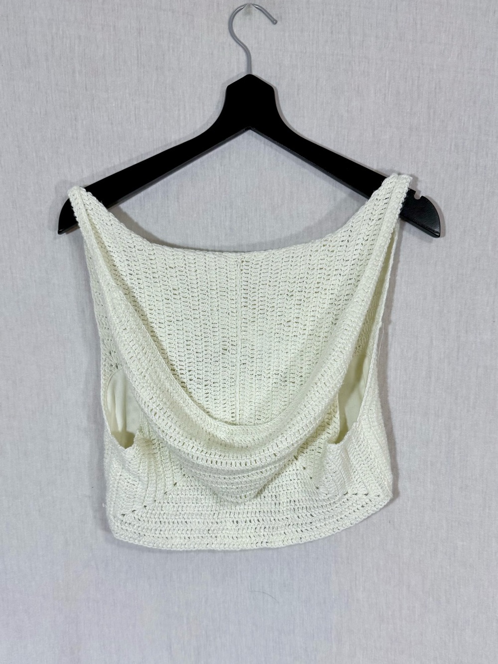 It’s our time Crochet Knit Cream hooded festival crop Top - Picture 2 of 6
